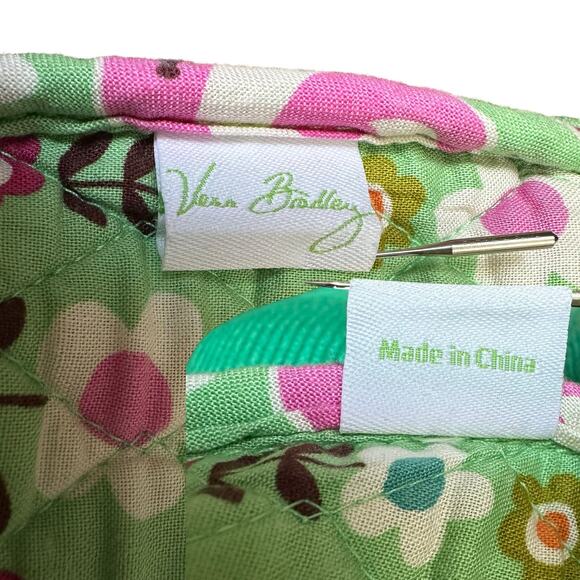 Vera Bradley Quilted Paisley Small Tote Size 13x12, Green Multi - Picture 9 of 9
